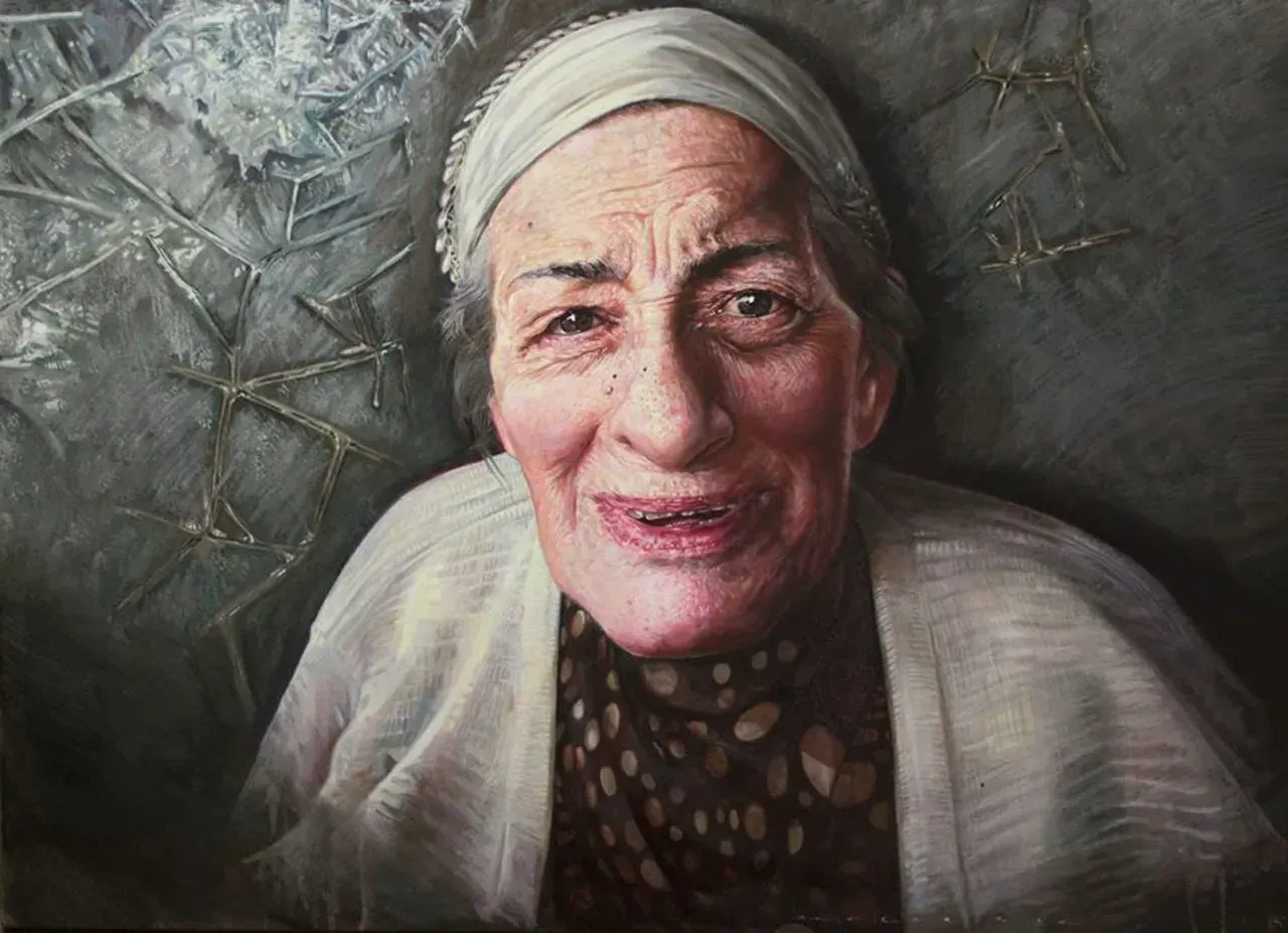 Yaşlı Kadın Portresinin Yapım Aşamaları — Aşama 1