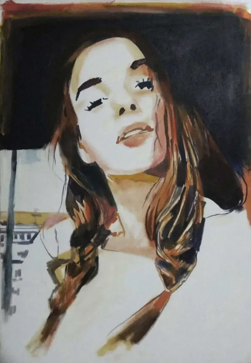 Genç Kadın Portresinin Üç Aşaması — Aşama 1